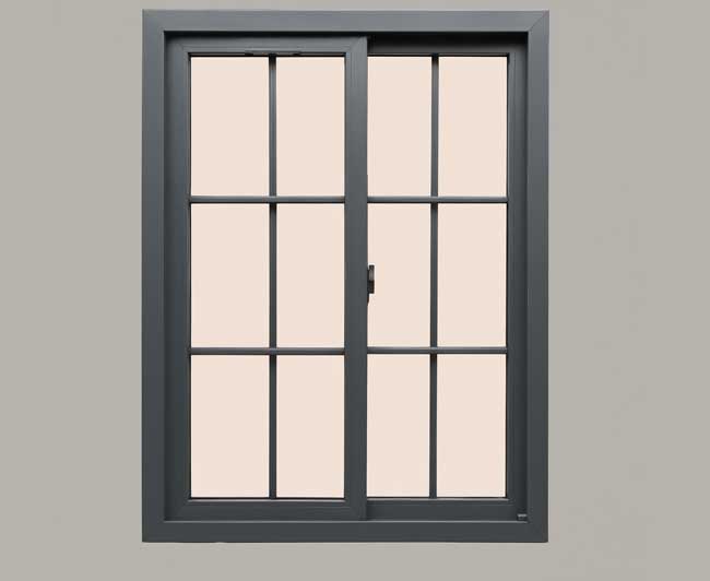 Minimalist building exterior with a blue-framed window featuring closed blinds, showcasing clean modern architecture, privacy, and professional Window Replacement Atlanta services for durability and energy efficiency.
